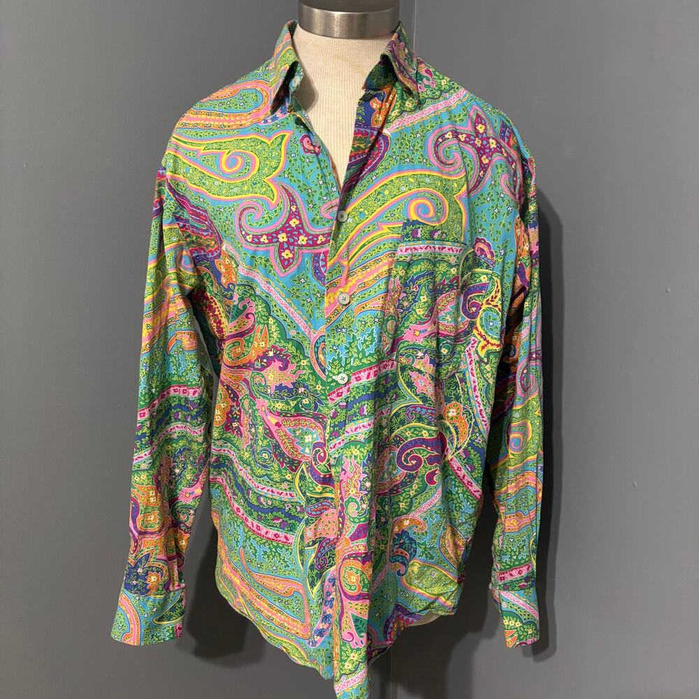 Alan Flusser Mens Paisley Button Up